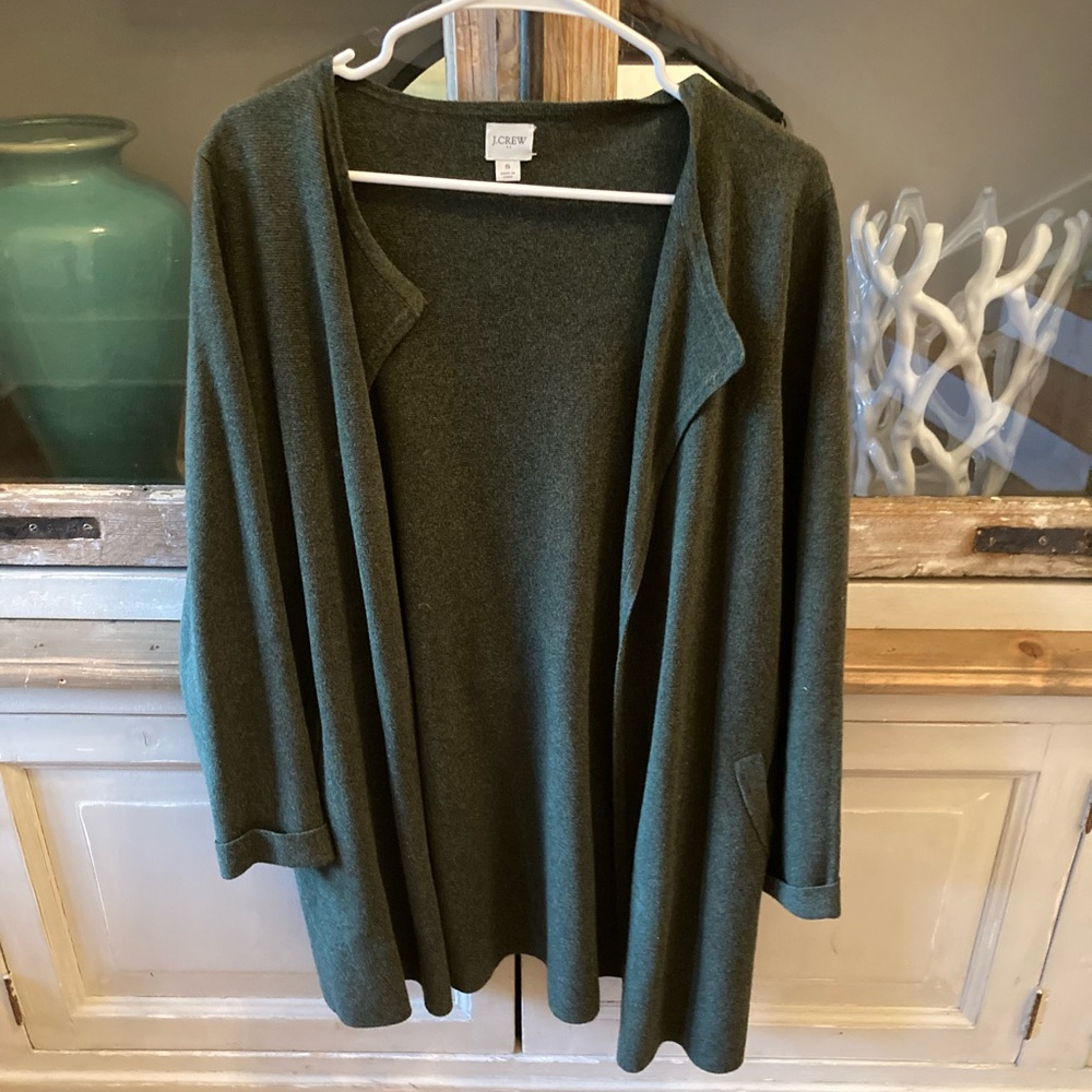 Army green J. Crew sweater